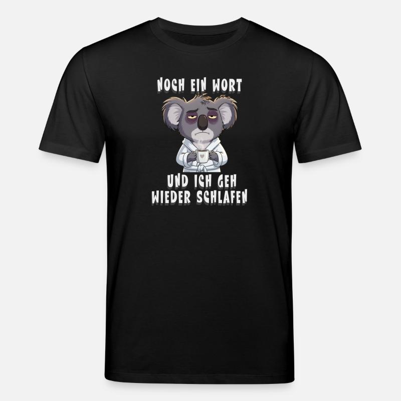 Koala fatigué Matin, grognon - T-shirt bio CREATOR Stanley/Stella Unisexe - noir