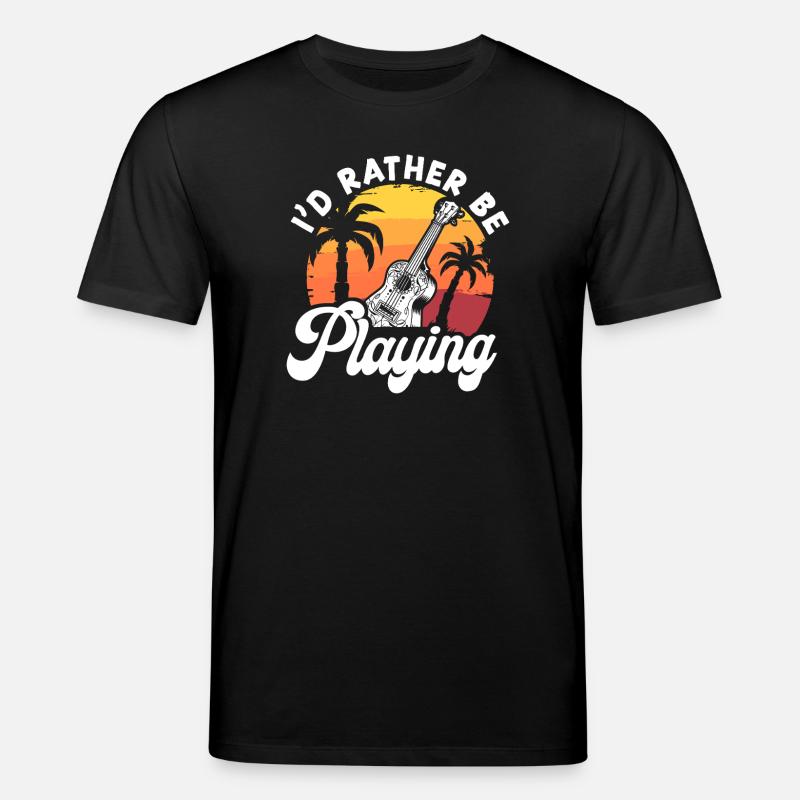 Ukulélé hawaïen Uke Je Préférerais Être - T-shirt bio CREATOR Stanley/Stella Unisexe - noir