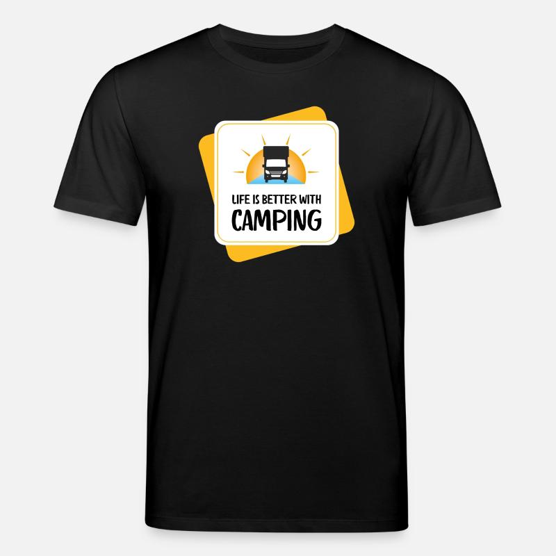 Life Is Better with Camping – Design - Stanley/Stella CREATOR Unisex Organic T-Shirt - black