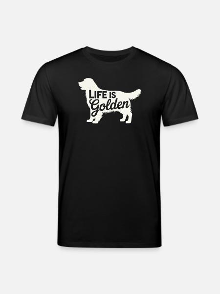 Life is Golden Retriever - Stanley/Stella CREATOR Unisex Organic T-Shirt - black