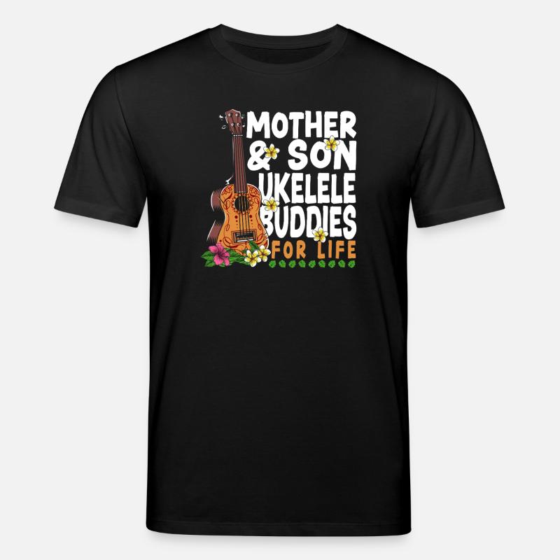 Hawaiian Ukulele Uke Mom Son - Stanley/Stella CREATOR Unisex Organic T-Shirt - black
