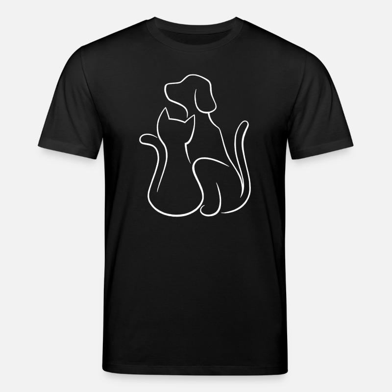 Hund und Katze Tierliebe - Stanley/Stella Unisex Bio-T-Shirt CREATOR - Schwarz