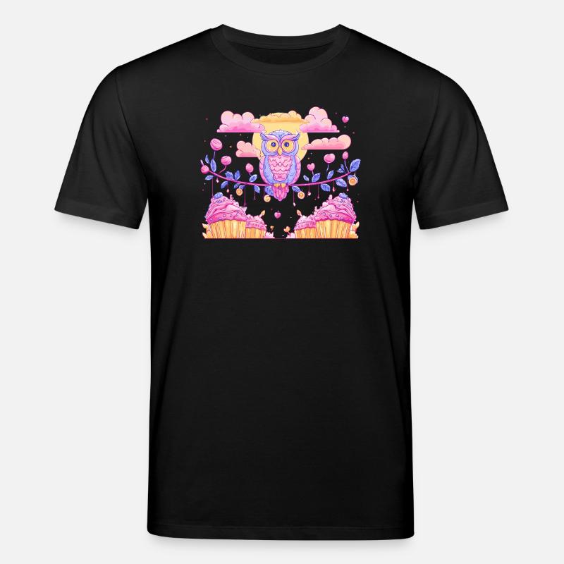 Pastell Eulenzauber über Cupcakes - Stanley/Stella Unisex Bio-T-Shirt CREATOR  - Schwarz