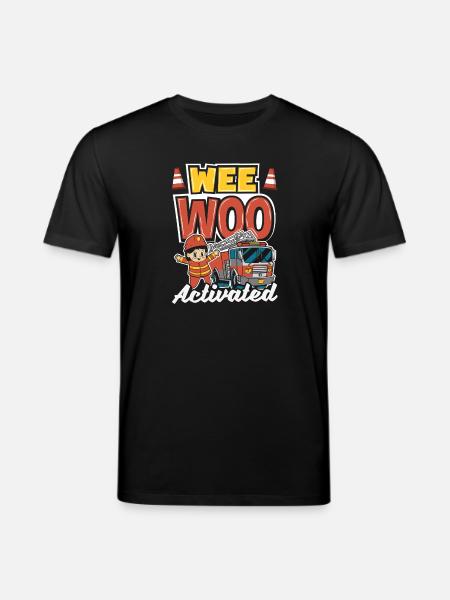 Wee Woo Squad Fire Tiny Feuerwehrmann - Stanley/Stella Unisex Bio-T-Shirt CREATOR - Schwarz