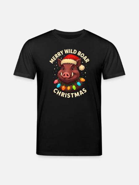 Wild Boar Christmas Hunter Gift Hunting - Stanley/Stella CREATOR Unisex Organic T-Shirt - black