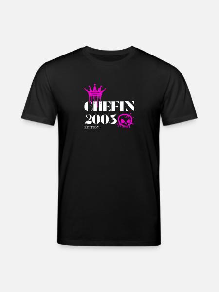 Chefin Edition 2003 22 Birthday Saying - Stanley/Stella CREATOR Unisex Organic T-Shirt - black