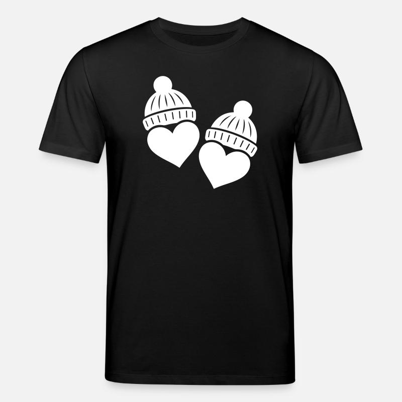 Amour du Chapeau d’hiver de Cœurs - T-shirt bio CREATOR Stanley/Stella Unisexe - noir