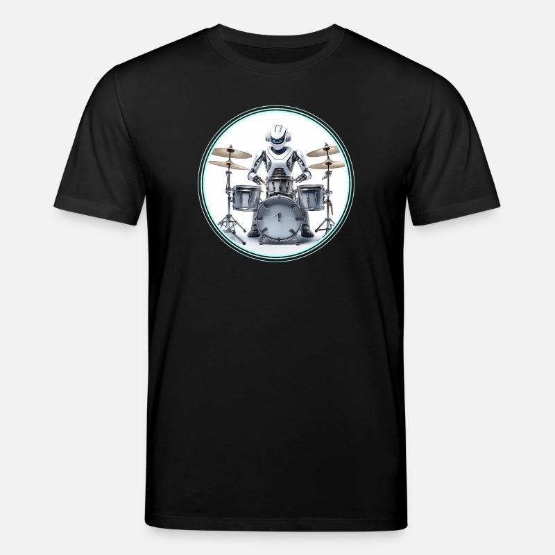 Drum Machine Roboter - Stanley/Stella Unisex Bio-T-Shirt CREATOR  - Schwarz