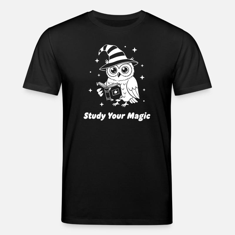 Magic owl learns magic - Stanley/Stella CREATOR Unisex Organic T-Shirt - black