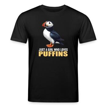 Puffin Papageientaucher - Stanley/Stella Unisex Bio-T-Shirt CREATOR  - Schwarz - Vorne - Alina (178cm) & Michal (187cm)