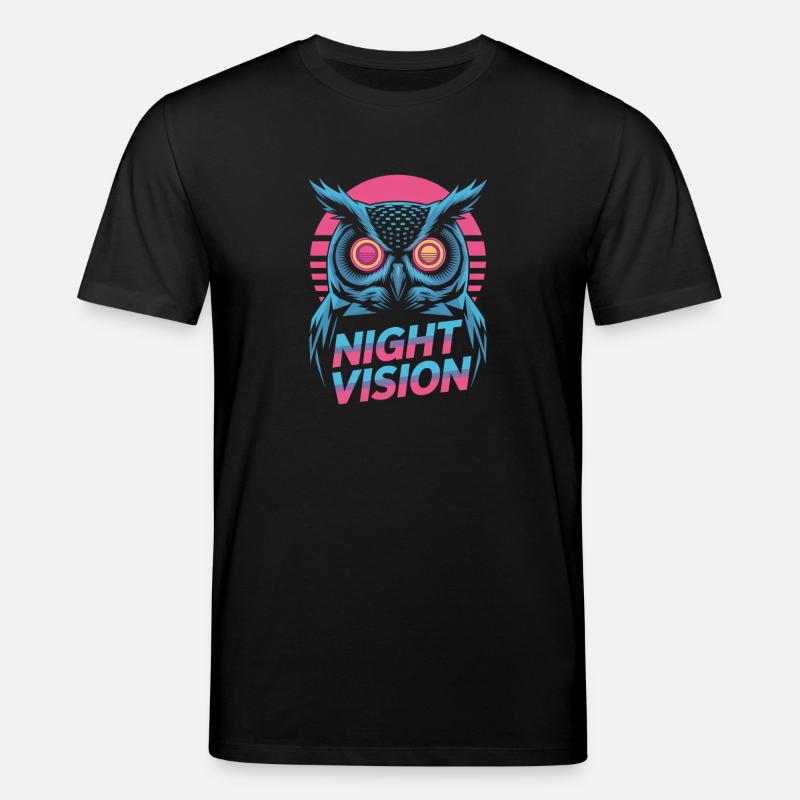 Night Vision Owl Retro Night Gaming - T-shirt bio CREATOR Stanley/Stella Unisexe - noir