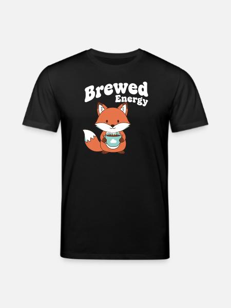 Kaffeefox: Brewed Energy - Stanley/Stella CREATOR Unisex Organic T-Shirt - black