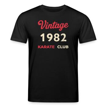 Vintage 1982 – Année de naissance rétro du Karate Club - T-shirt bio CREATOR Stanley/Stella Unisexe - noir - Devant - Alina (178cm) & Michal (187cm)