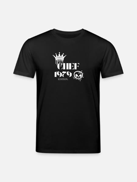 Chef Edition 1979 46 Birthday Saying - Stanley/Stella CREATOR Unisex Organic T-Shirt - black