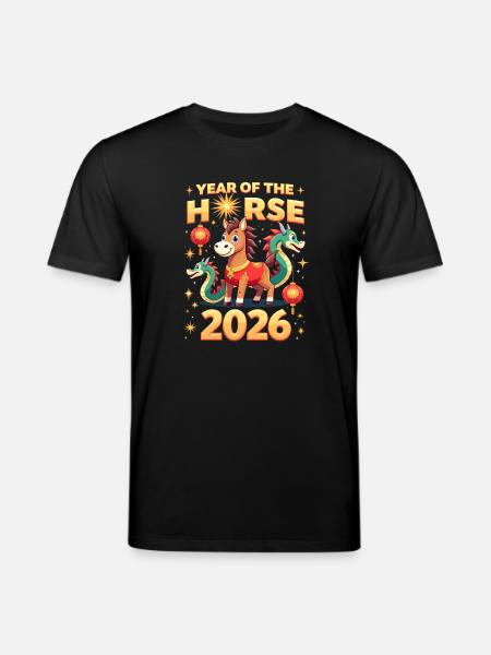 Nouvel An chinois du cheval 2026 - T-shirt bio CREATOR Stanley/Stella Unisexe - noir
