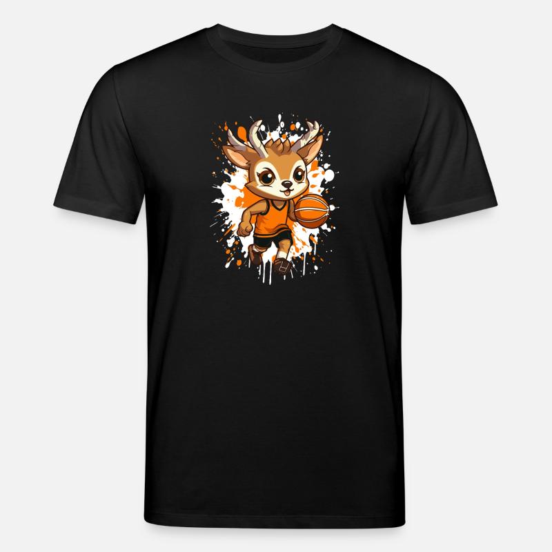 Cerf de basket-ball en sprint - T-shirt bio CREATOR Stanley/Stella Unisexe - noir