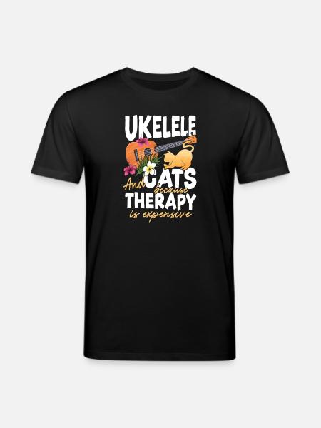 Hawaiian Ukulele Uke Cat Ukulele - Stanley/Stella CREATOR Unisex Organic T-Shirt - black
