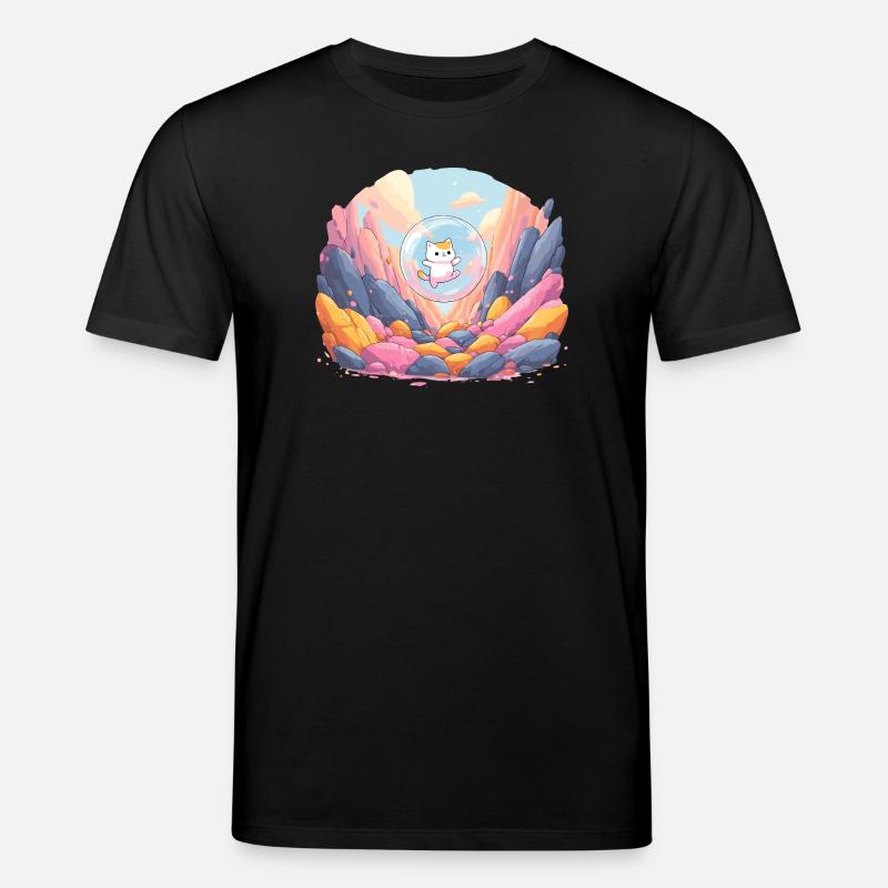 Katzenkugel im farbigen Canyon - Stanley/Stella Unisex Bio-T-Shirt CREATOR  - Schwarz