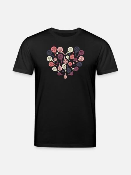 Padel Racket Heart – Sport & Herz - Stanley/Stella Uniseks bio-T-Shirt CREATOR - zwart