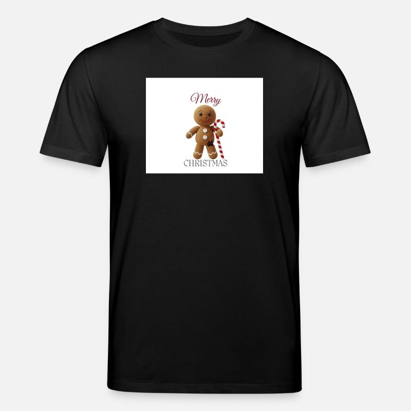 Lebkuchenmann mit Zuckerstange - Stanley/Stella Unisex Bio-T-Shirt CREATOR  - Schwarz