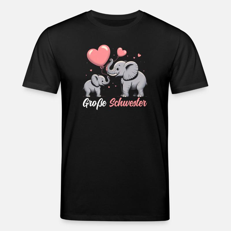 Große Schwester Elefanten Älteres Geschwisterkind - Stanley/Stella Unisex Bio-T-Shirt CREATOR  - Schwarz