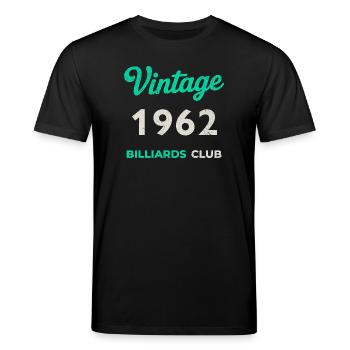 Vintage 1962 – Billiards Club Retro Geburtsjahr - Stanley/Stella Unisex Bio-T-Shirt CREATOR  - Schwarz - Vorne - Alina (178cm) & Michal (187cm)