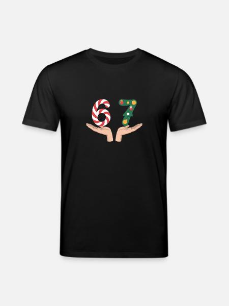 Christmas Number 67 Candycane Fir - Stanley/Stella CREATOR Unisex Organic T-Shirt - black