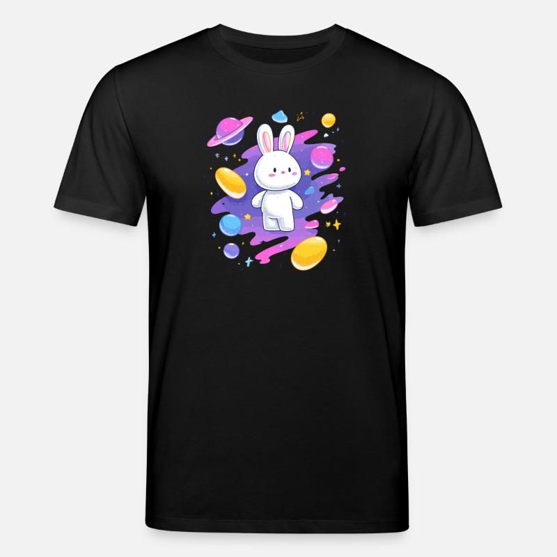 Le Lapin Galactique dans la Nébuleuse - T-shirt bio CREATOR Stanley/Stella Unisexe - noir