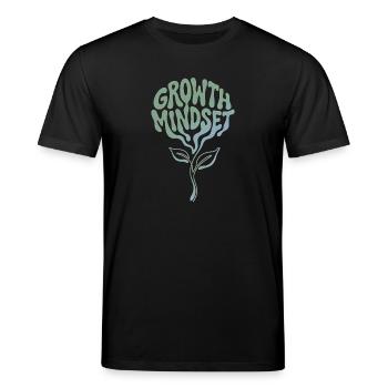 Mentalité de croissance - Fleur de la nature botanique - T-shirt bio CREATOR Stanley/Stella Unisexe - noir - Devant - Alina (178cm) & Michal (187cm)