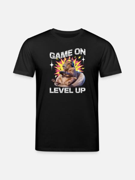 Funny Gaming Gamer Capybara - Stanley/Stella Unisex Bio-T-Shirt CREATOR  - Schwarz