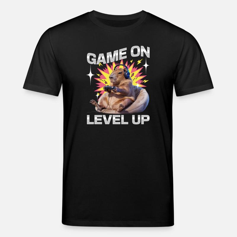 Funny Gaming Gamer Capybara - Stanley/Stella Unisex Bio-T-Shirt CREATOR  - Schwarz