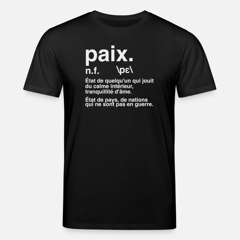 Peace Definition Dictionary Style - Stanley/Stella CREATOR Unisex Organic T-Shirt - black