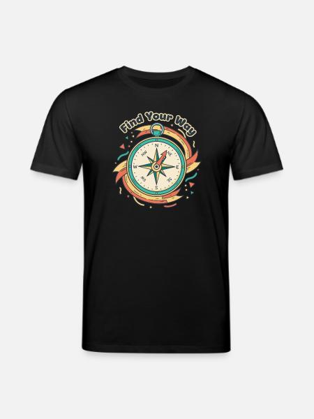 Find Your Way Compass - Stanley/Stella CREATOR Unisex Organic T-Shirt - black