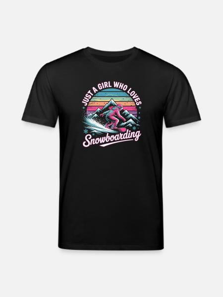 Retro snowboarding: Girl loves the slopes - Stanley/Stella CREATOR Unisex Organic T-Shirt - black