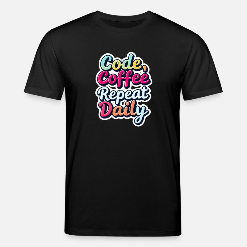 Code Schlaf Debug Wiederholungsprogramm Shirt - Stanley/Stella Unisex Bio-T-Shirt CREATOR  - Schwarz