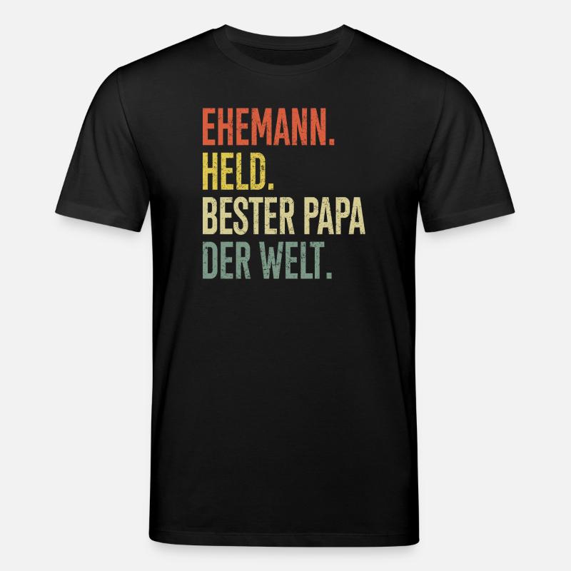 Held Papa Bester Ehemann - Stanley/Stella Unisex Bio-T-Shirt CREATOR  - Schwarz