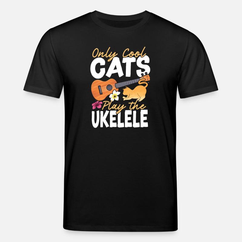Hawaiian Ukulele Uke Cat Only Cool - Stanley/Stella Unisex Bio-T-Shirt CREATOR - Schwarz