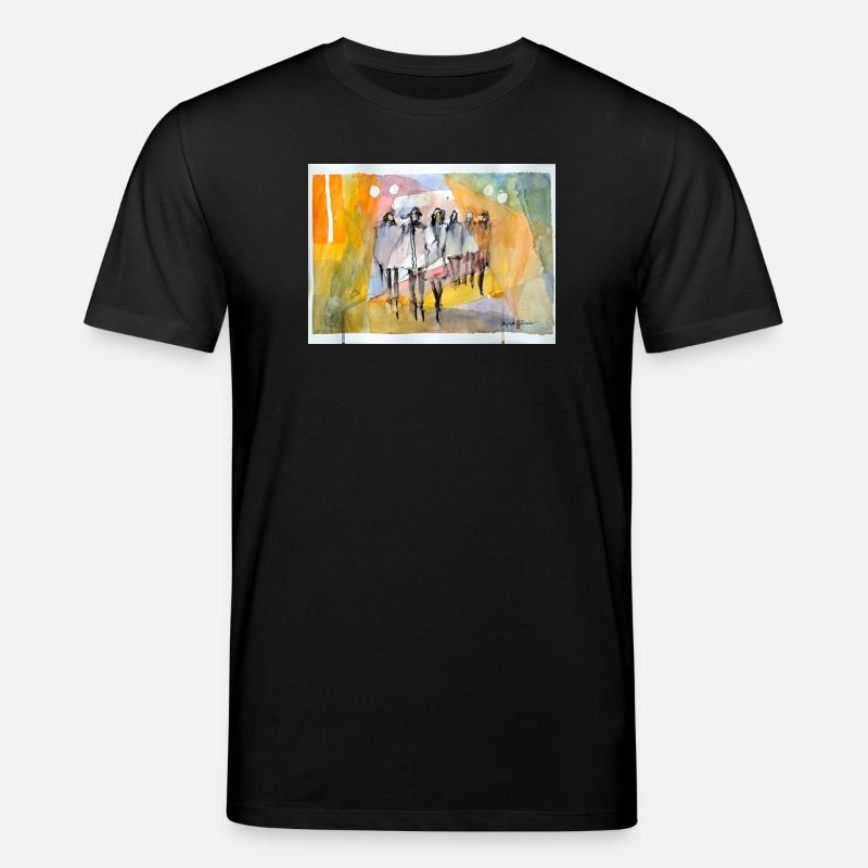 Abstrakte Menschen,  Aquarell  - Stanley/Stella Unisex Bio-T-Shirt CREATOR  - Schwarz