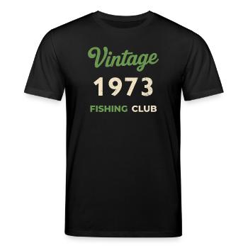 Millésime 1973 – Année de naissance rétro du club de pêche - T-shirt bio CREATOR Stanley/Stella Unisexe - noir - Devant - Alina (178cm) & Michal (187cm)