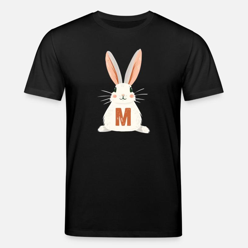 M -Buchstabe - Hase - Personalisierbar - Stanley/Stella Unisex Bio-T-Shirt CREATOR  - Schwarz