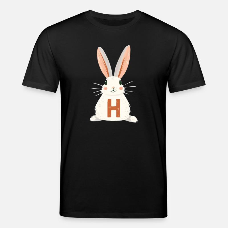 H -Buchstabe - Hase - Personalisierbar - Stanley/Stella Unisex Bio-T-Shirt CREATOR  - Schwarz