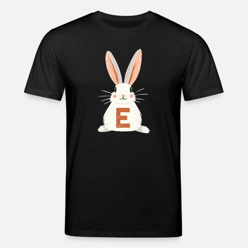 E -Buchstabe - Hase - Personalisierbar - Stanley/Stella Unisex Bio-T-Shirt CREATOR  - Schwarz