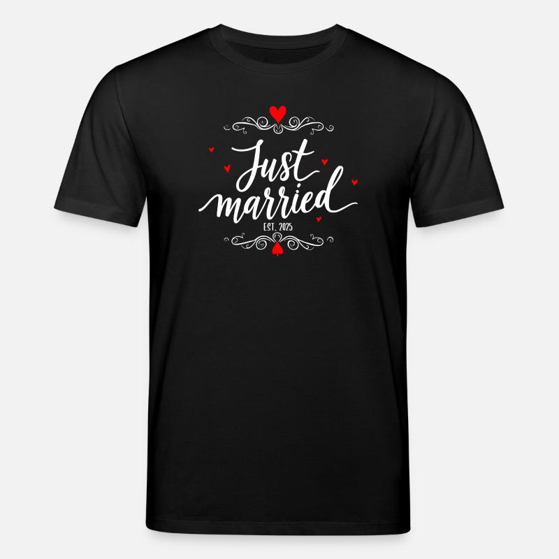 Design de mariage Newly Married - T-shirt bio CREATOR Stanley/Stella Unisexe - noir