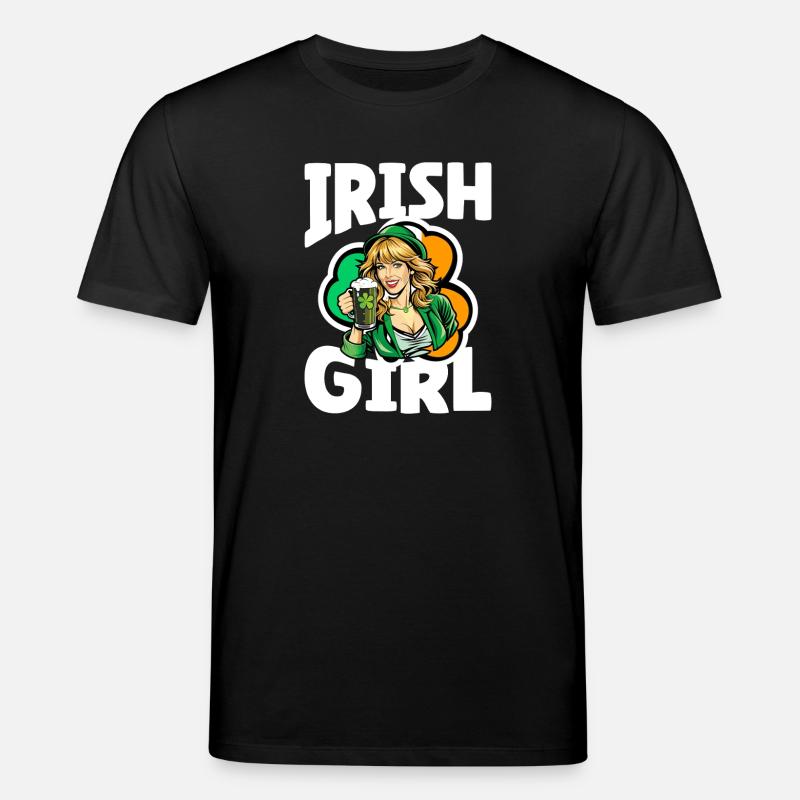 Fille irlandaise avec trèfle vert - T-shirt bio CREATOR Stanley/Stella Unisexe - noir