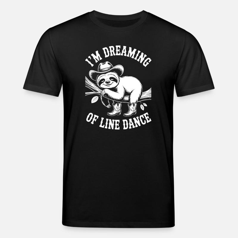 Faultier  im Line Dance Traum - Stanley/Stella Unisex Bio-T-Shirt CREATOR  - Schwarz