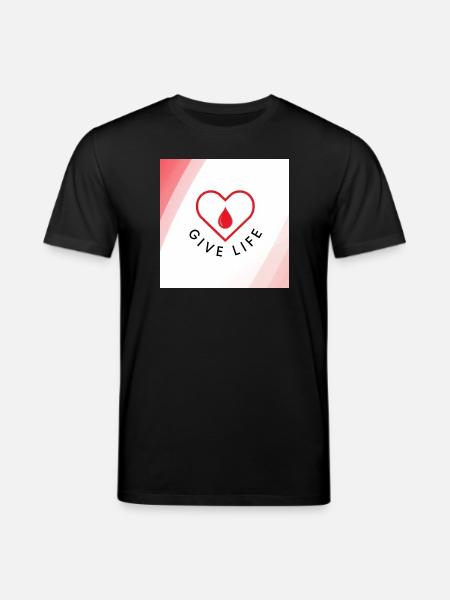 Schenken Sie Leben: Blutspenderherz - Stanley/Stella Unisex Bio-T-Shirt CREATOR  - Schwarz