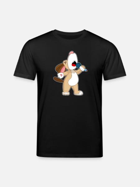 Dog Singer Microphone Singing - Stanley/Stella CREATOR Unisex Organic T-Shirt - black