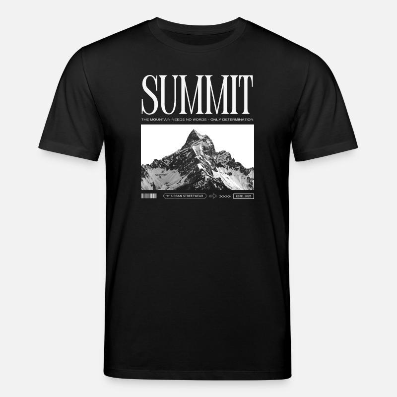 Summit - Mountain Peaks Mountain Graphic - Stanley/Stella CREATOR Unisex Organic T-Shirt - black