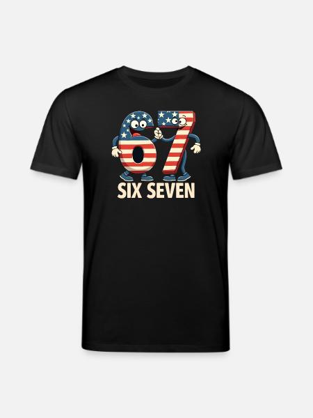 US Flag 67 Memes Six Seven - Stanley/Stella CREATOR Unisex Organic T-Shirt - black