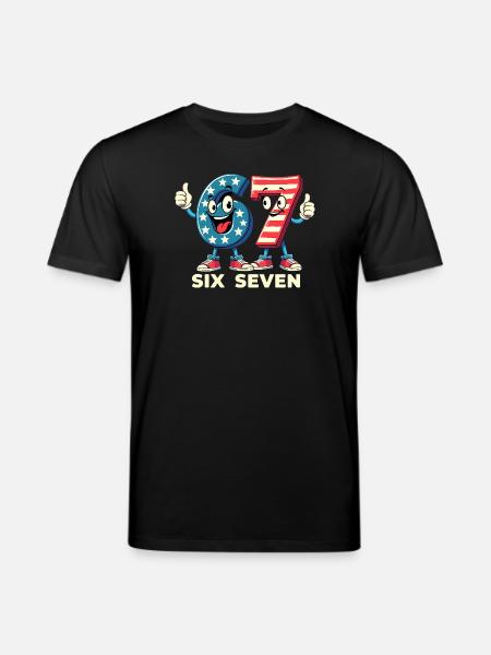 US Flag 67 Memes Six Seven - Stanley/Stella CREATOR Unisex Organic T-Shirt - black